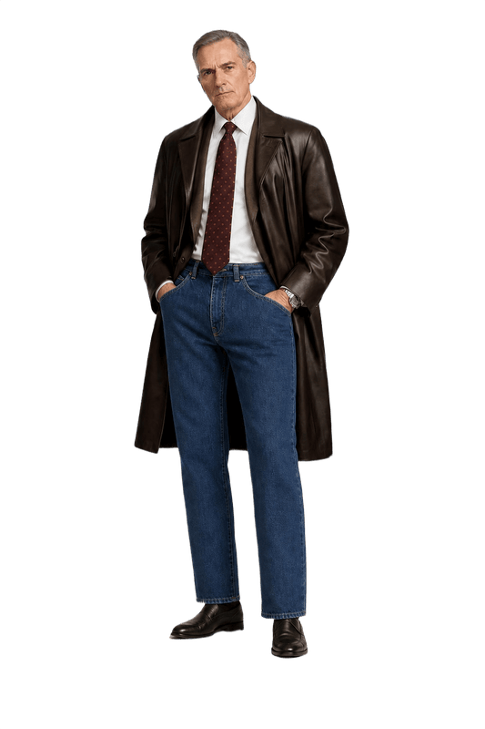1990s Dark Blue Denim Jeans - Model