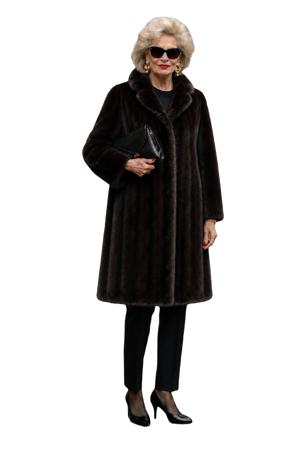 1980s Dark Brown Mink Fur Coat - Model