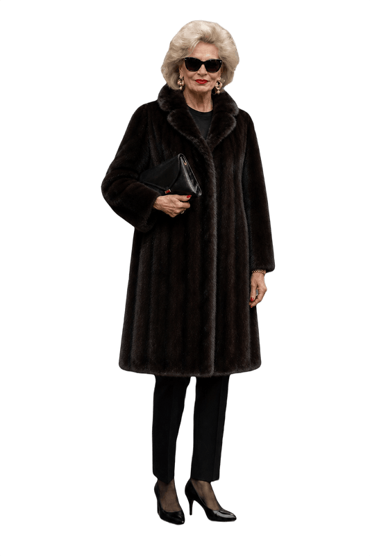 1980s Dark Brown Mink Fur Coat - Model