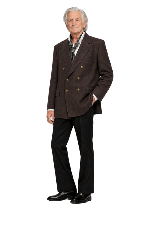 1970s Brown Wool Blazer - Model