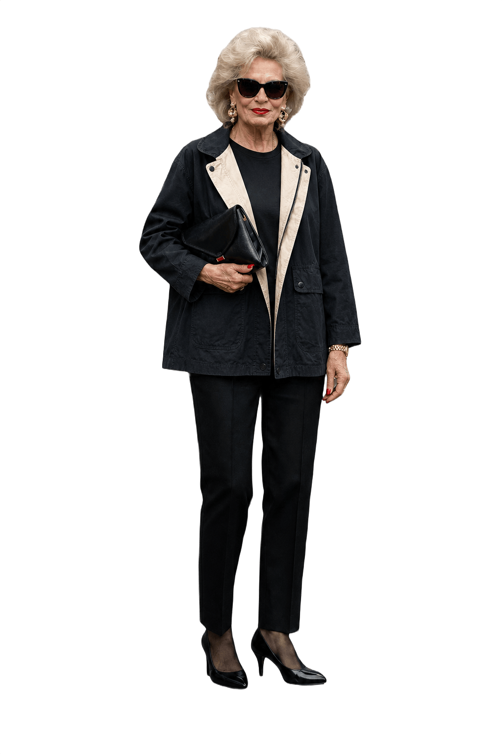 1990s Black Cotton Jacket - Model