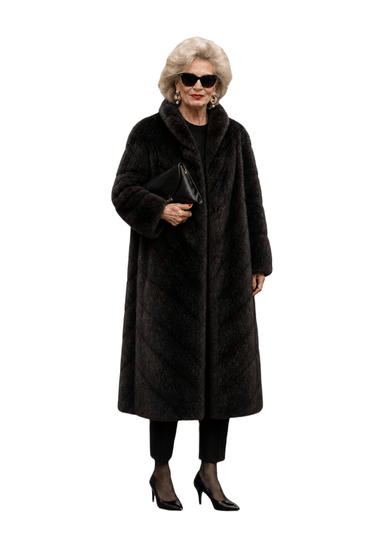 1980s Dark Brown Mink Fur Coat - Model