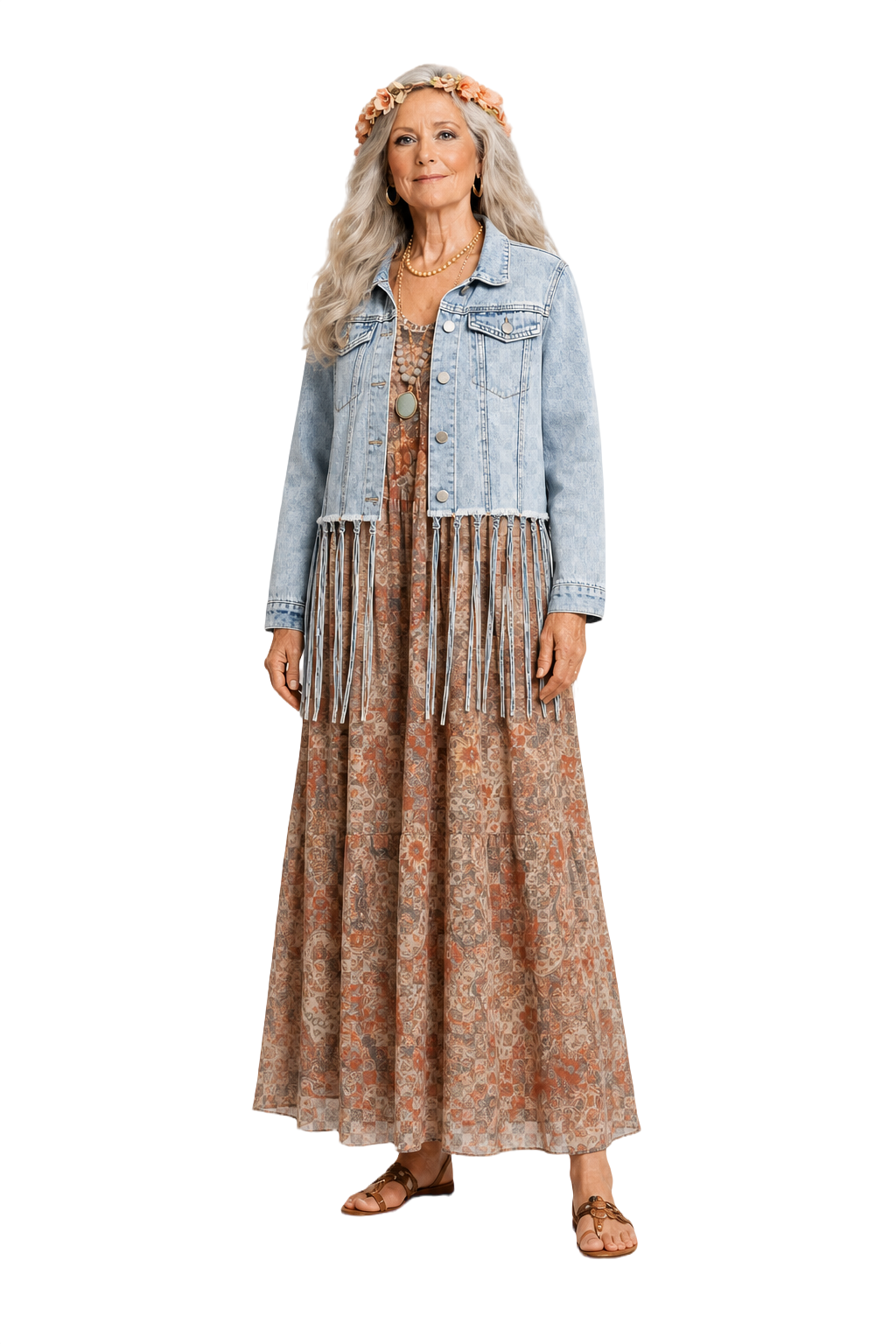 1970s Light Blue Denim Jacket - Model