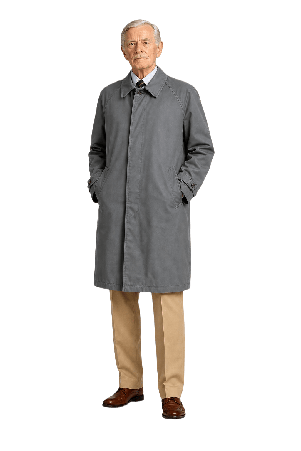 1980s Dark Grey Cotton Blend Coat - Model