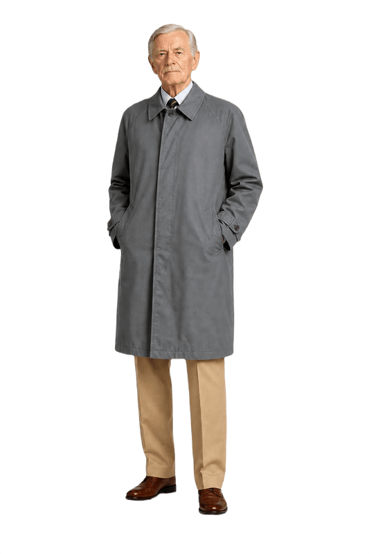 1980s Dark Grey Cotton Blend Coat - Model