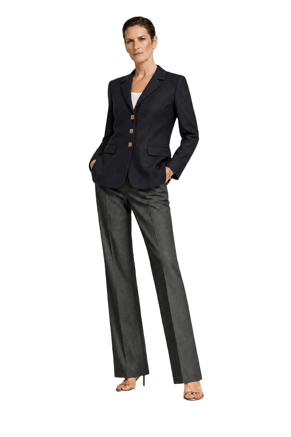 1990s Black Wool Blend Blazer - Model