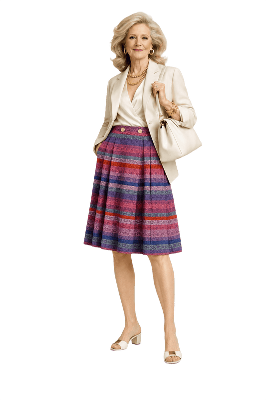 1970s Multicolor Synthetic Skirt - Model
