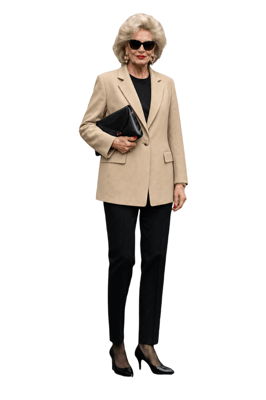 1980s Camel Wool Blend Blazer - Model