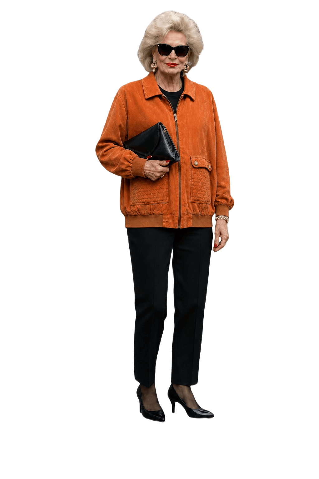 1980s Burnt Orange Rayon Jacket - Model