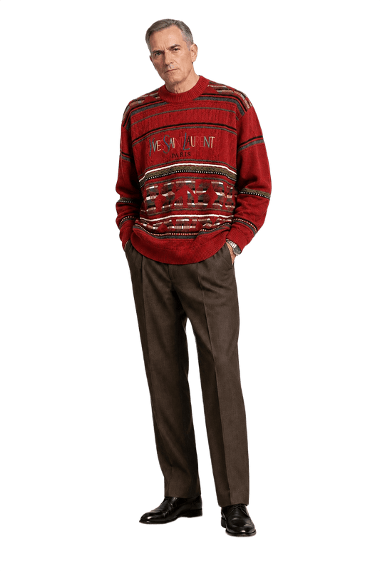 1990s Rust Red Wool Blend Sweater - Model