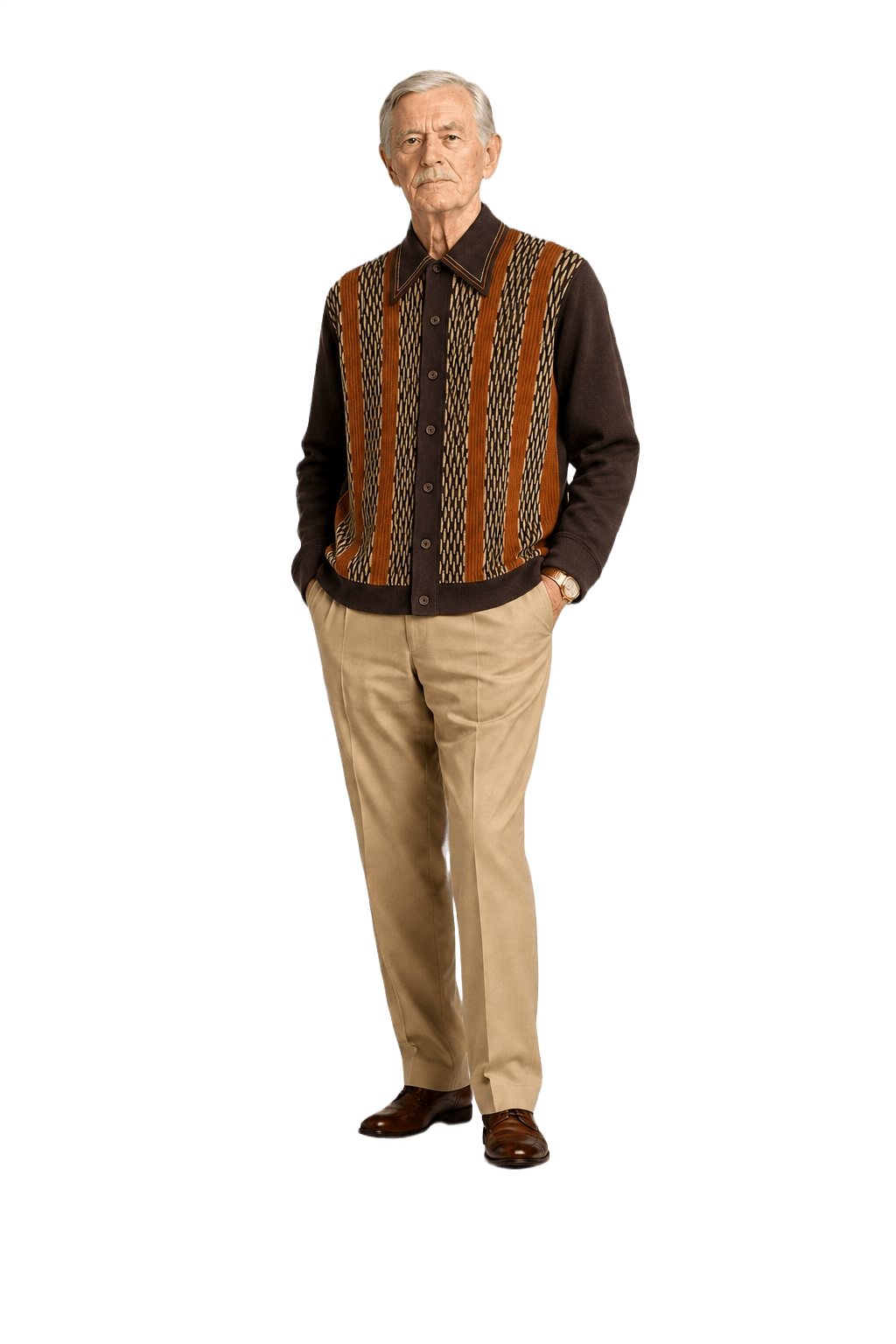 1960s Brown Polyester Jacket - Model