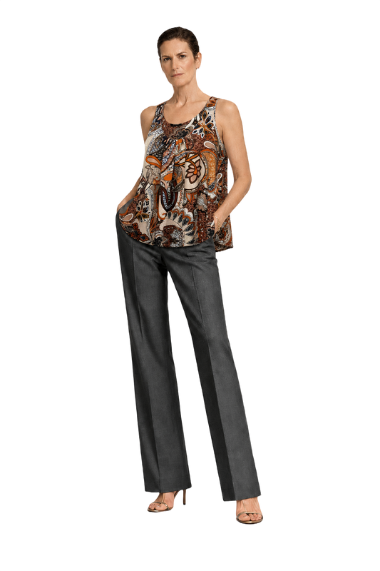 1990s Orange Brown Smooth Tank Top - Model