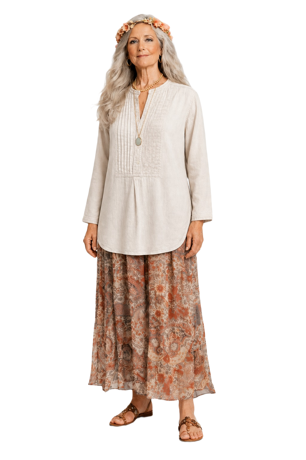 1970s White Cotton Shirt - Model