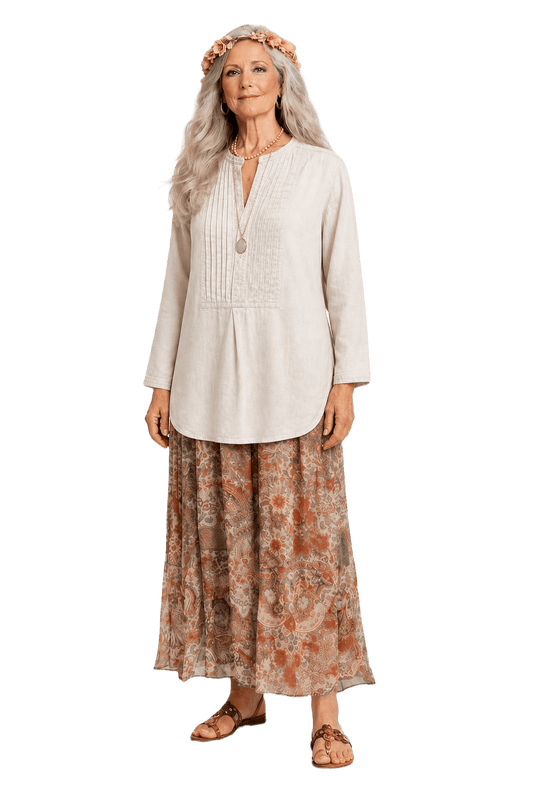 1970s White Cotton Shirt - Model