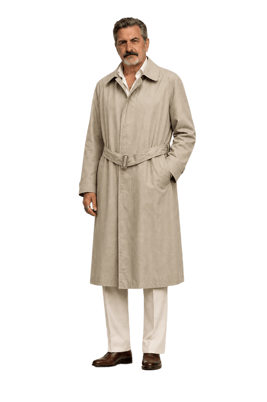 1980s Beige Cotton Blend Trench Coat - Model
