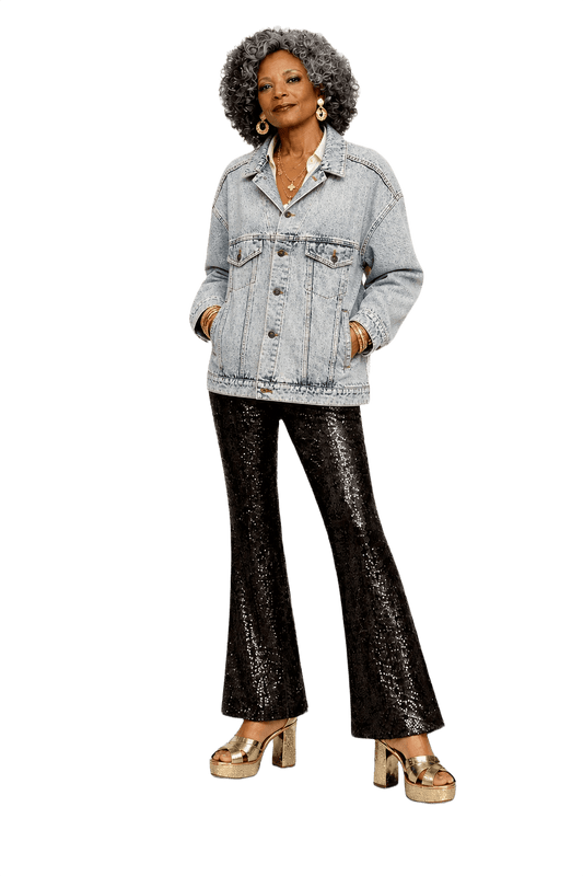 1980s Light Blue Denim Jacket - Model