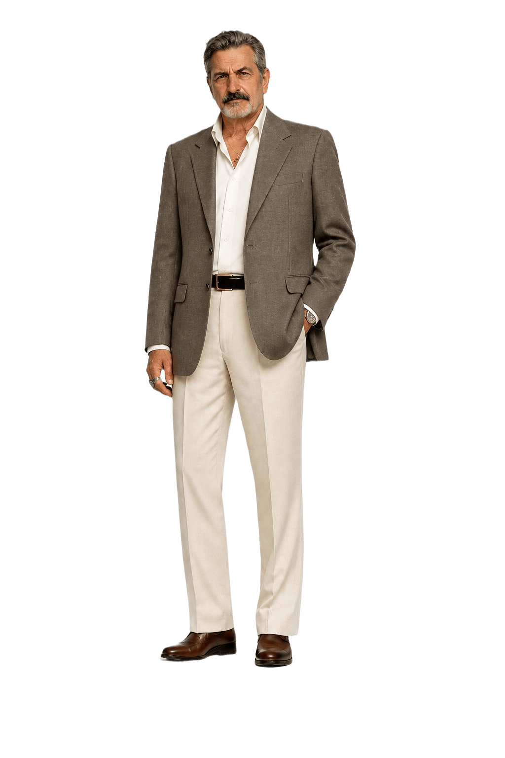 1980s Brown Wool Blend Blazer - Model