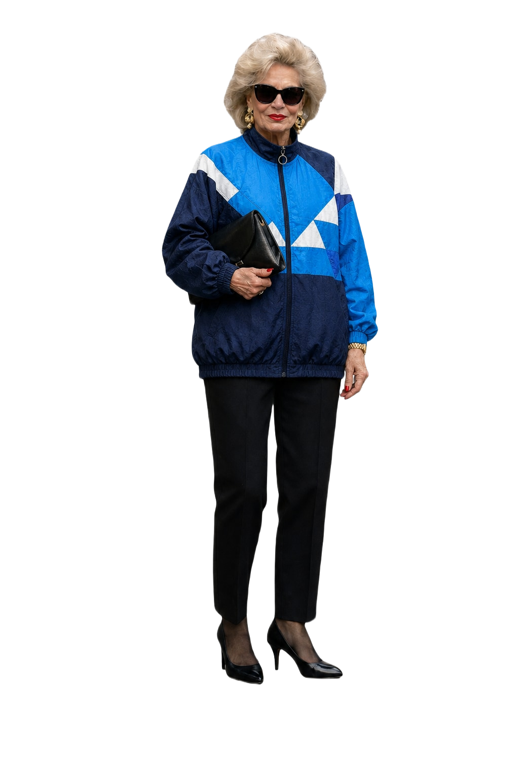 1990s Navy Blue Nylon Windbreaker - Model