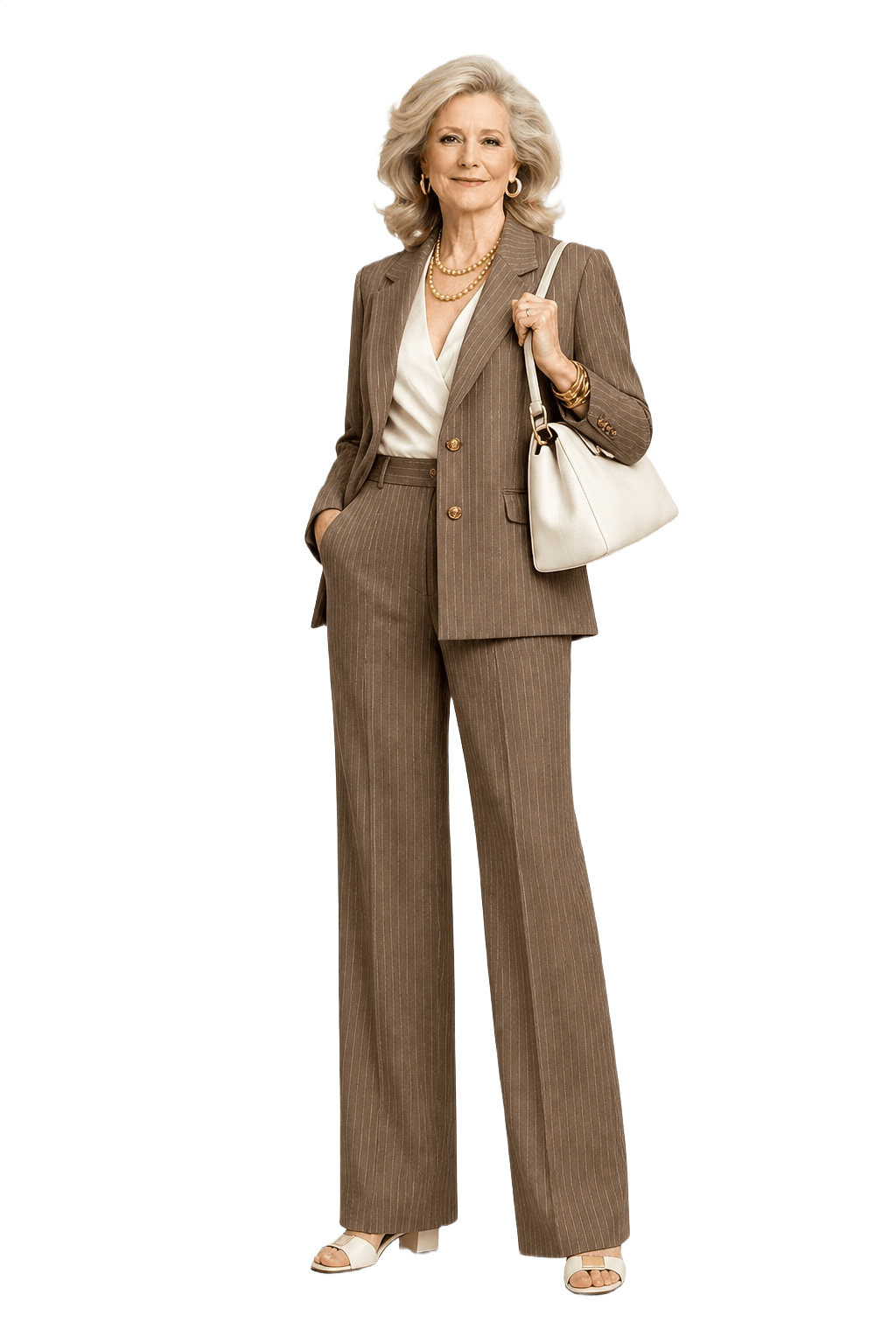 1970s Brown Wool Blend Blazer and Trousers - Model
