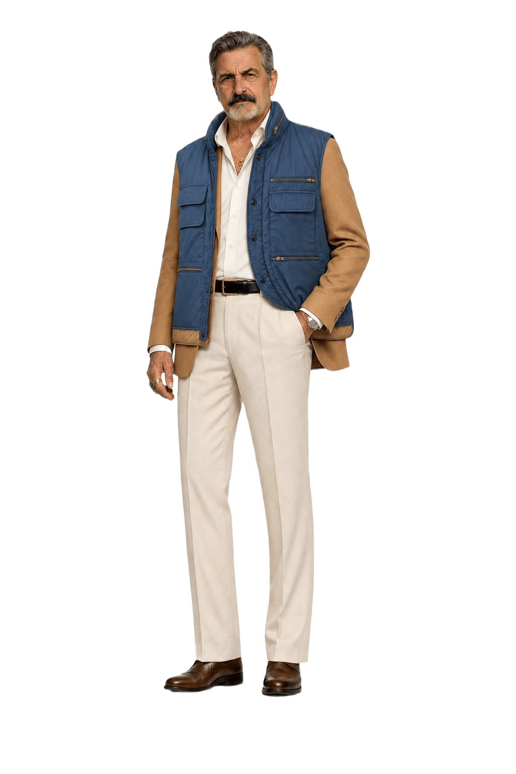 1980s Blue Synthetic Vest - Model