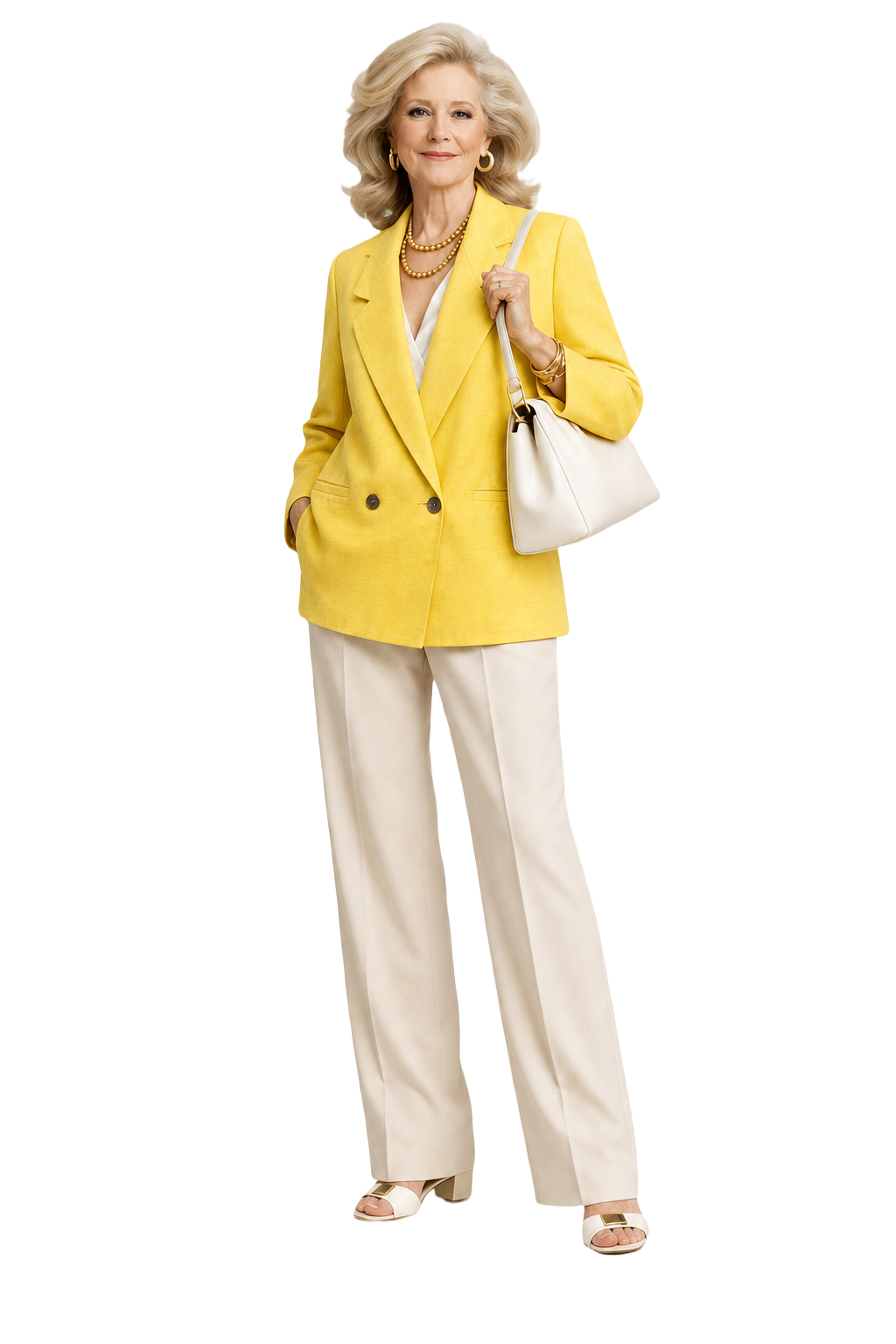 1970s Yellow Synthetic Blend Blazer - Model