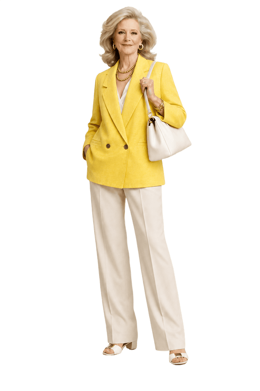 1970s Yellow Synthetic Blend Blazer - Model
