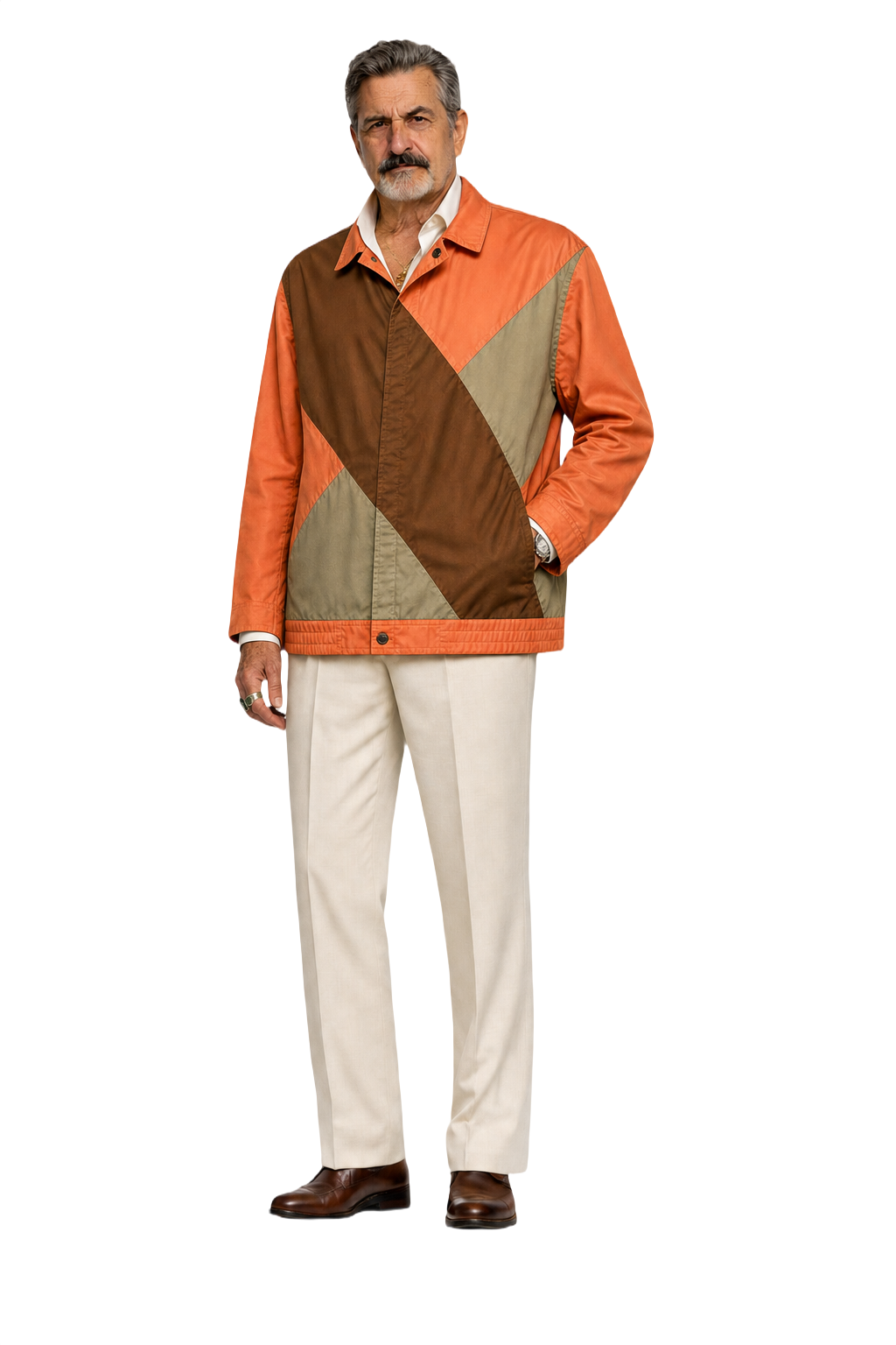 1980s Salmon Pink Nylon Jacket - Model