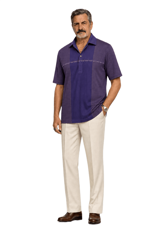 1980s Purple Cotton Polo - Model