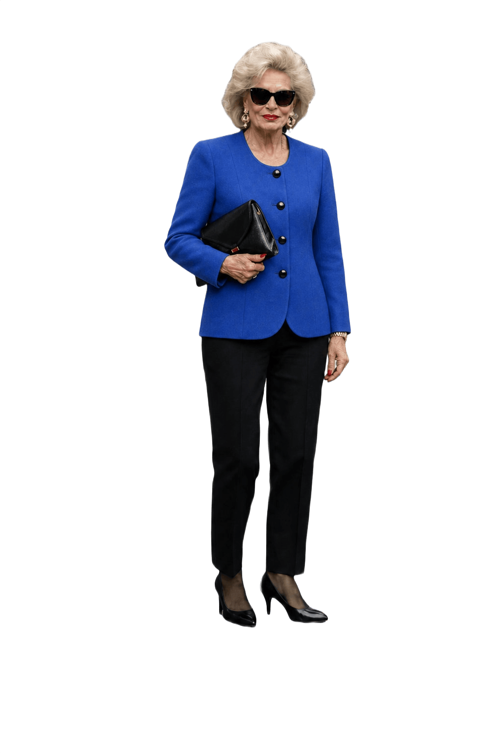 1980s Vibrant Blue Wool Blazer - Model