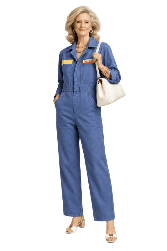 1970s Blue Cotton Blend Coverall - Model
