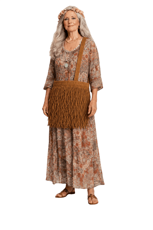 1970s Tan Suede Bag - Model