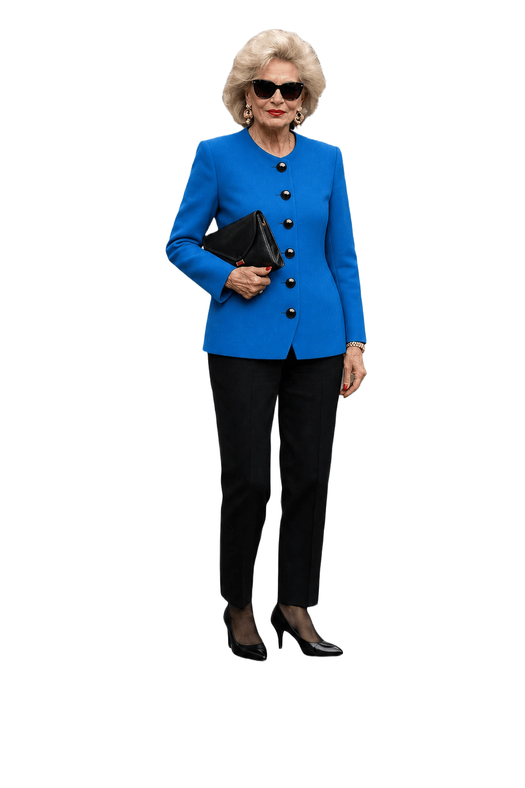 1980s Bright Blue Cotton Blend Jacket - Model