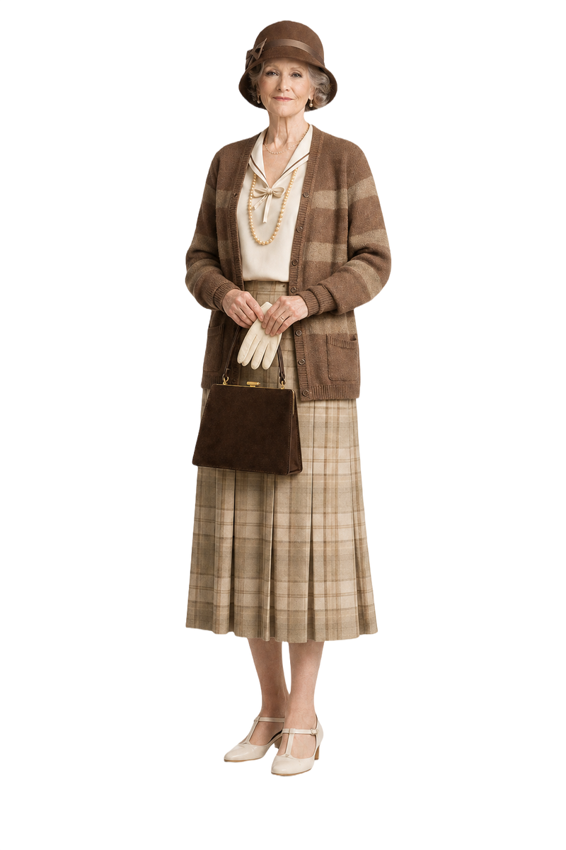 1940s Dark Brown Leather Handbag - Model