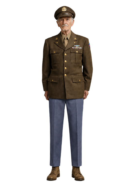1940s Blue Wool Blend Trousers - Model