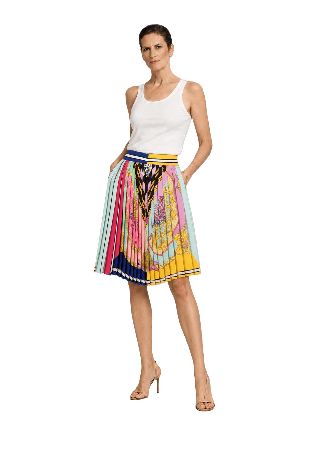 1990s Multi-color Polyester Skirt - Model