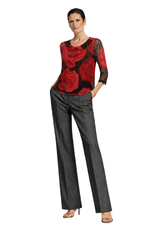1990s Red Mesh Sheer Top - Model