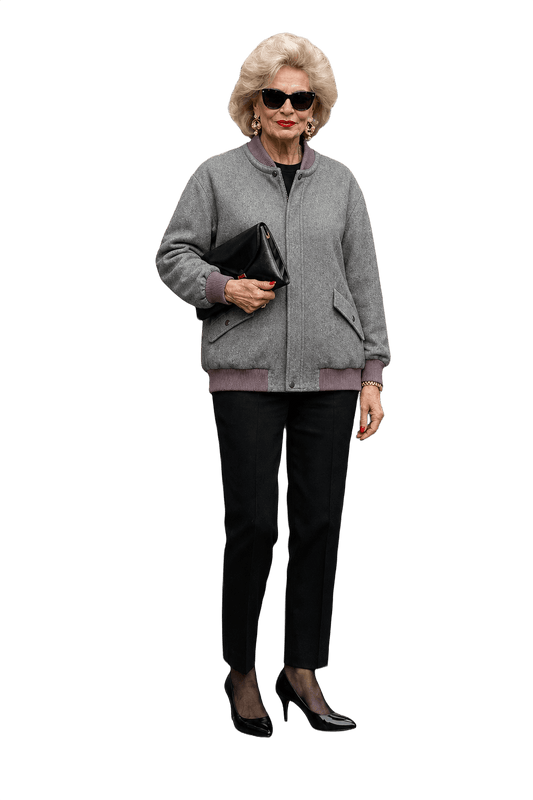 1980s Grey Wool Jacket - Model