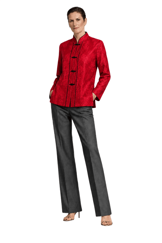 1990s Red Satin Shirt - Model