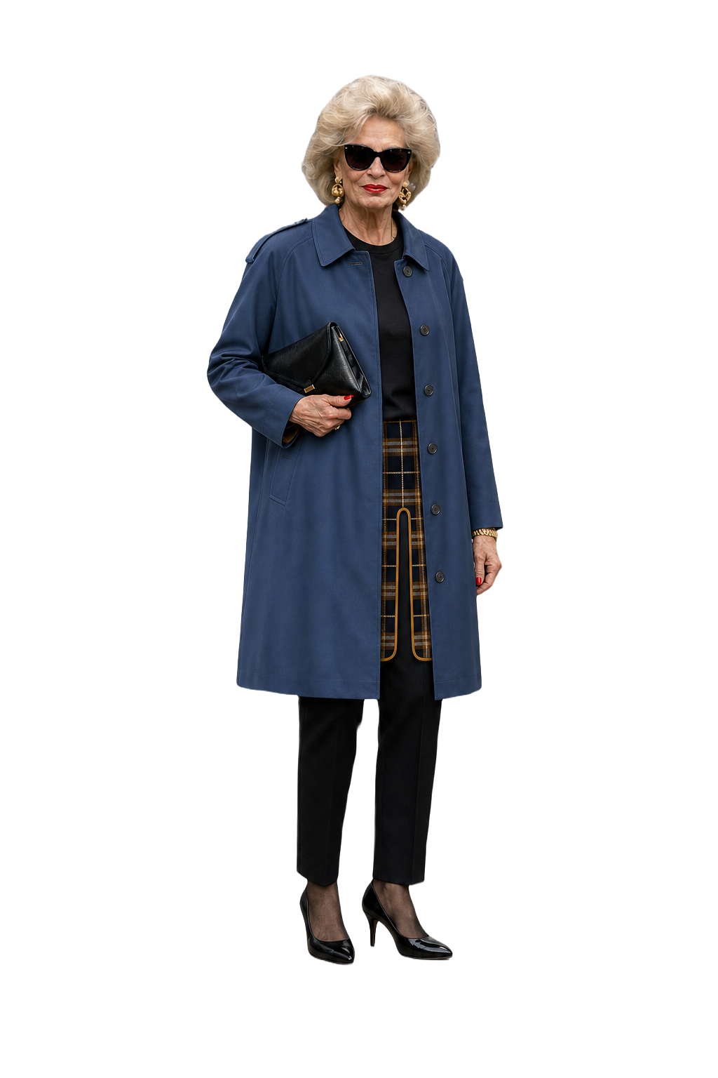 1980s Deep Navy Blue Cotton Coat - Model