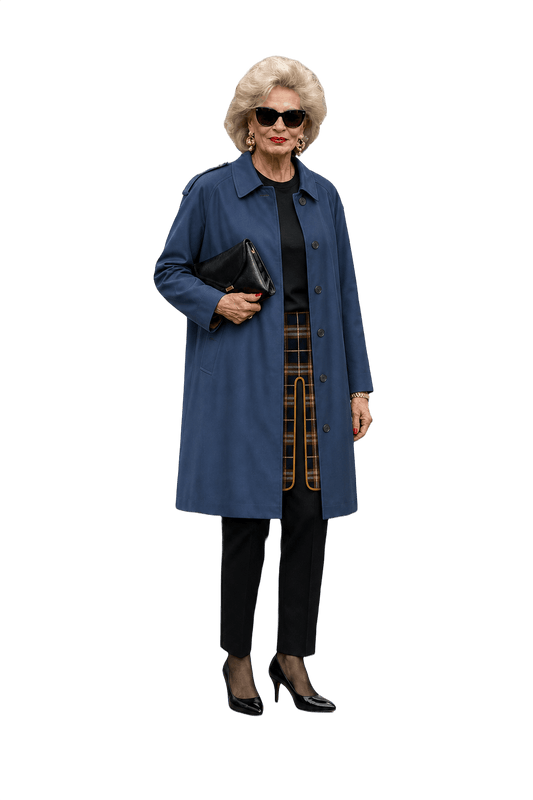 1980s Deep Navy Blue Cotton Coat - Model