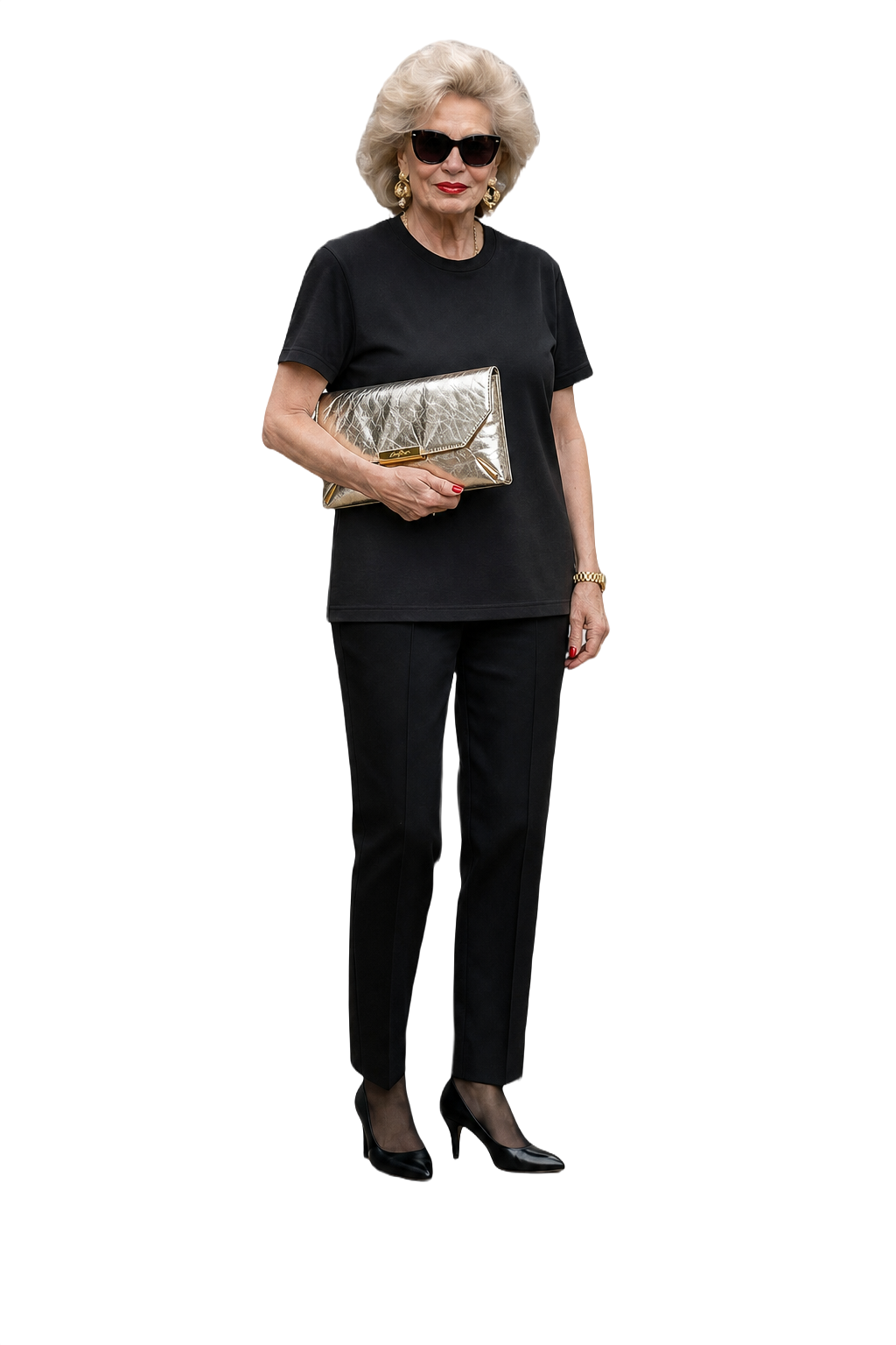 1980s Silver Metallic Leather Clutch - Model