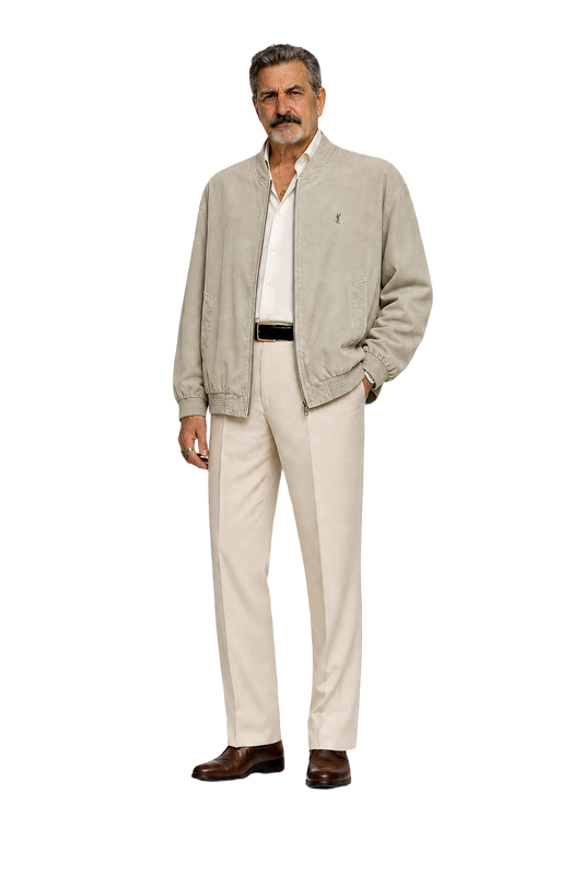 1980s Light Khaki Cotton Jacket - Model