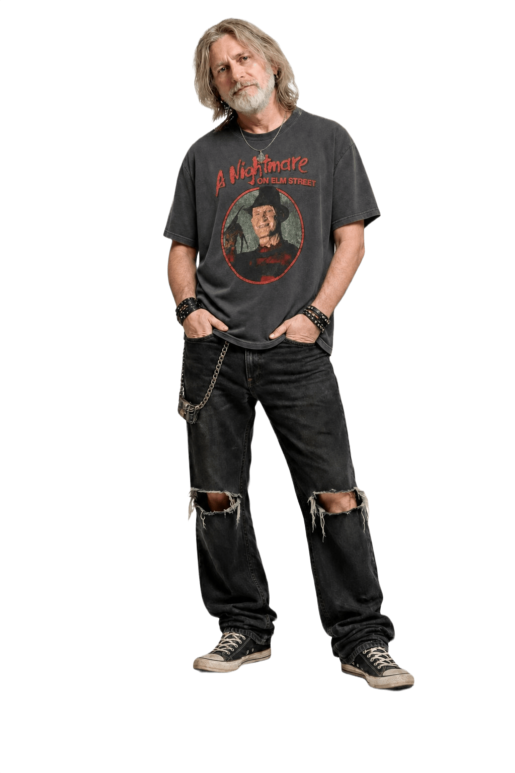 1990s Charcoal Grey Cotton T-shirt - Model