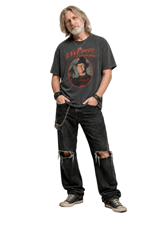 1990s Charcoal Grey Cotton T-shirt - Model