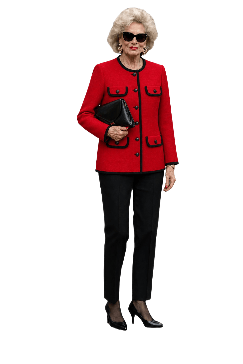 1980s Red Wool Blend Jacket - Model