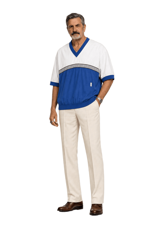 1980s Blue Polyester Sweater - Model
