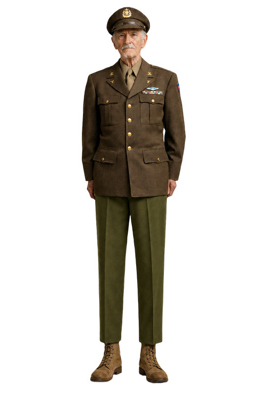 1940s Olive Green Cotton Trousers - Model
