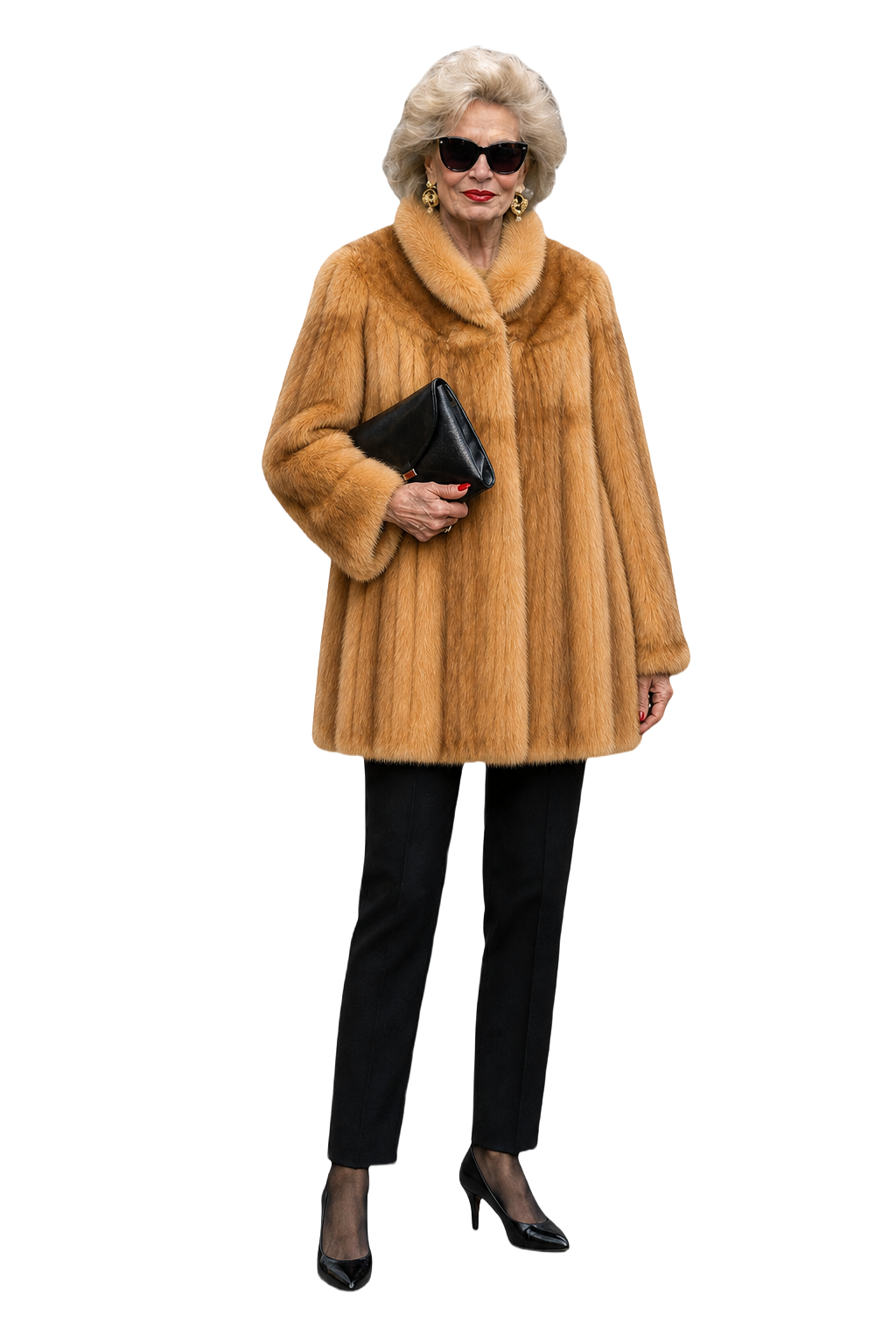 1990s Light Brown Fur Coat - Model