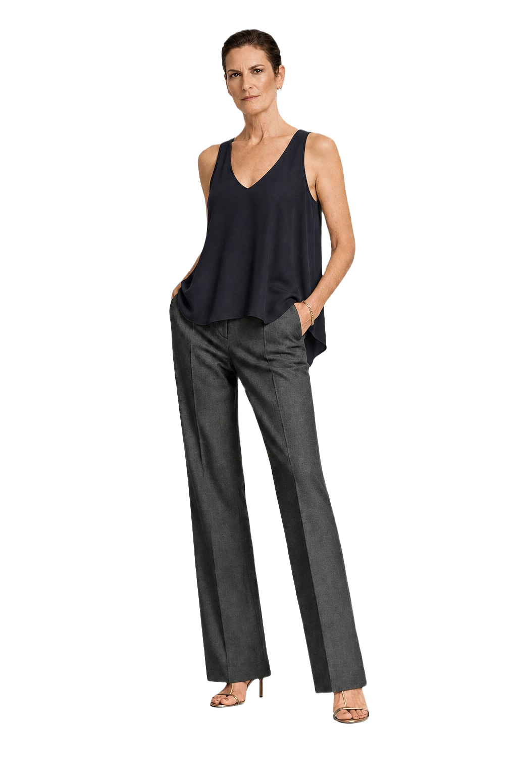 1990s Black Cotton Tank Top - Model