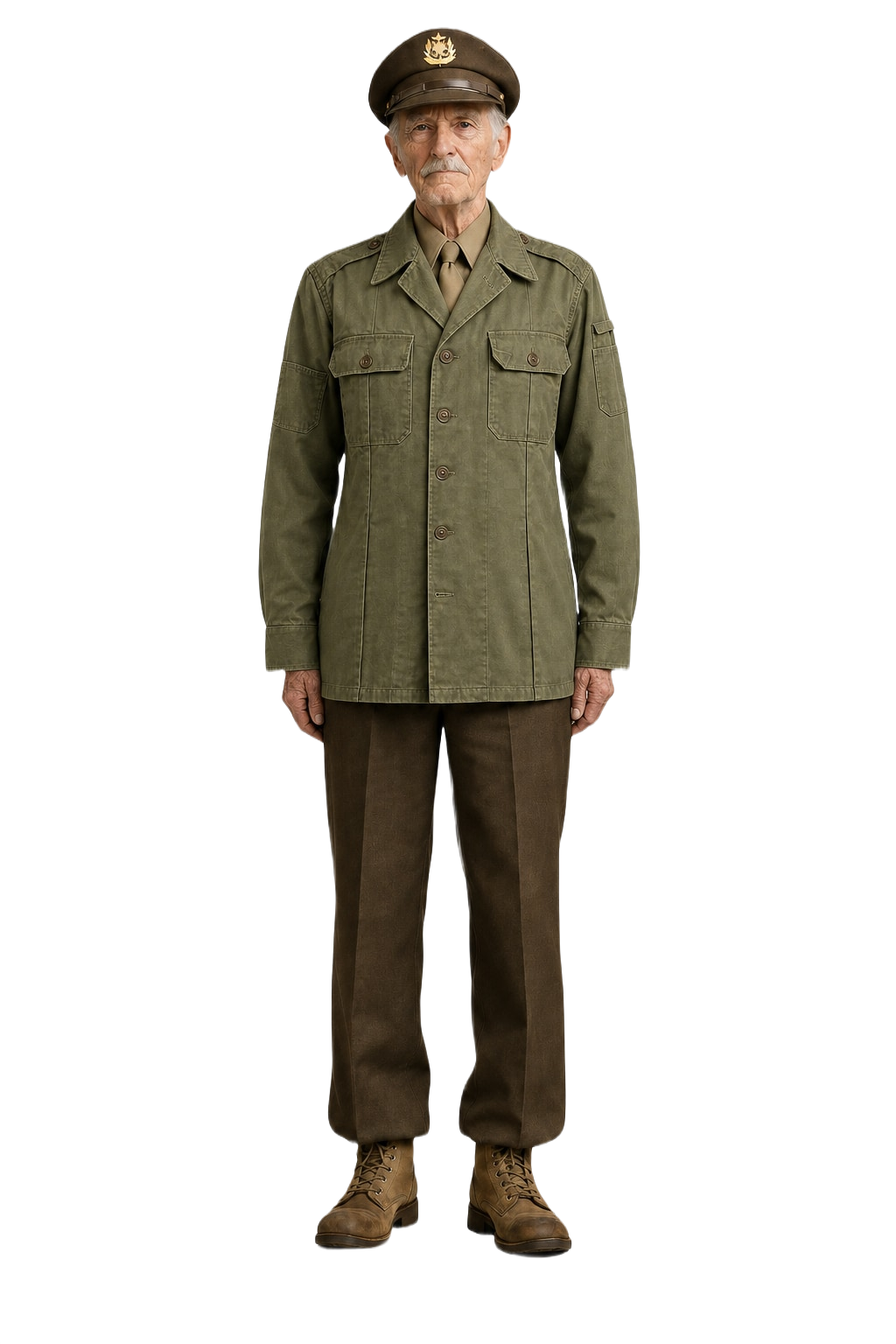 1940s Olive Green Cotton Jacket - Model